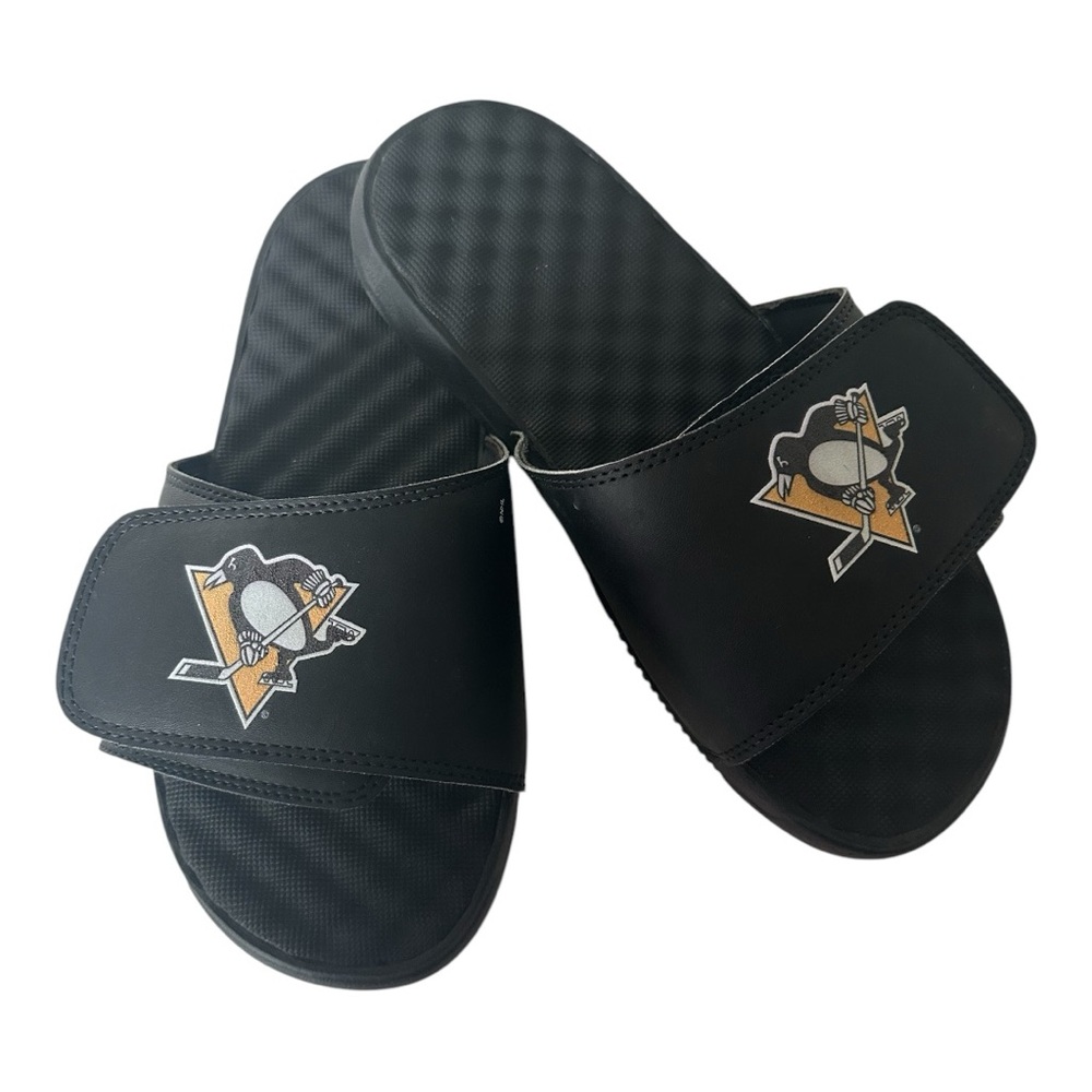 Pittsburgh Penguins ISlide Primary Logo Slide Sandals - Black